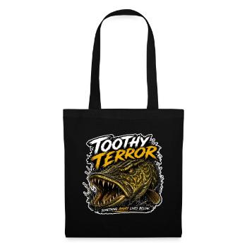 Terreur dentée de pêche au brochet - Sac en tissu - noir - Devant