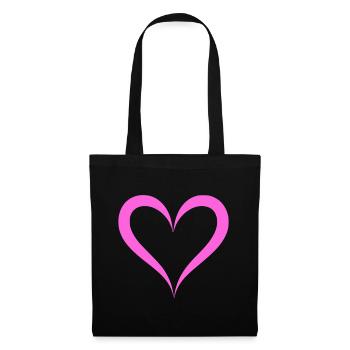 Cœur - Sac en tissu - noir - Devant