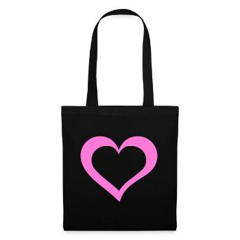 Cœur - Sac en tissu - noir - Devant
