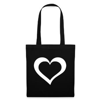 Cœur - Sac en tissu - noir - Devant