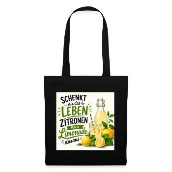 Zitronen  - Stoffbeutel - Schwarz - Vorne