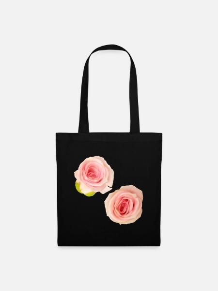 Isolated_Soft_Pink_Rose_Buds_Macro_Photography - Tote Bag - black