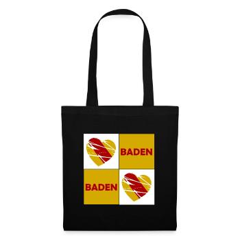 Baden Herz Quadrat - Stoffbeutel - Schwarz - Vorne