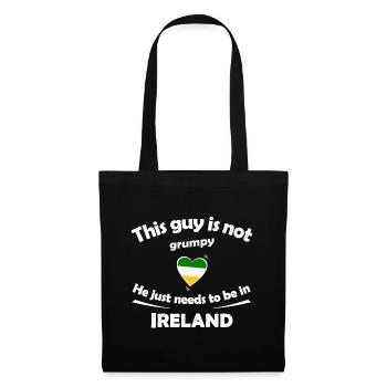 Irland Herzdesign Grumpy? Nicht nötig - Stoffbeutel - Schwarz - Vorne