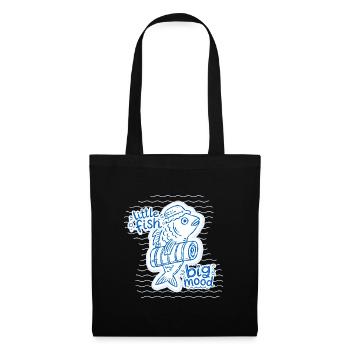 Petit Poisson Gribouillage Grandeur - Sac en tissu - noir - Devant