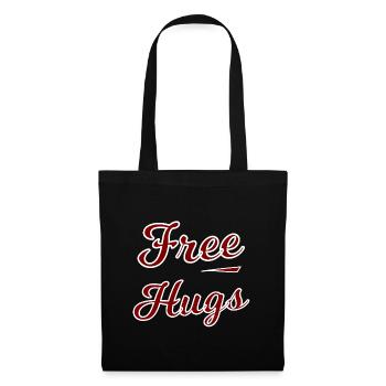 Free Hugs Schriftzug Design - Stoffbeutel - Schwarz - Vorne