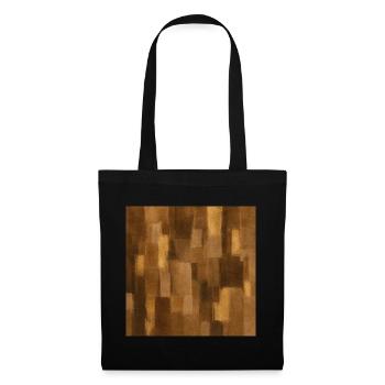 Patchwork brun abstrait  - Sac en tissu - noir - Devant