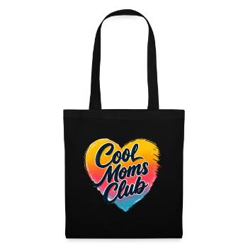 Cool Moms Club! Herz Vintage Personalisierbar - Stoffbeutel - Schwarz - Vorne
