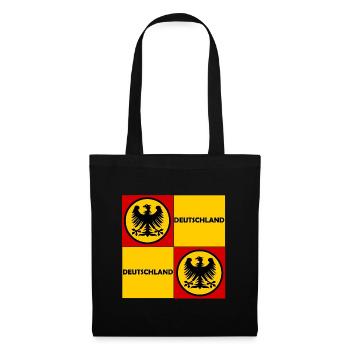 Deutschland Quadrat Wappen - Stoffbeutel - Schwarz - Vorne