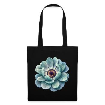 Anémone fleur de goutte d’eau sarcelle - Sac en tissu - noir - Devant