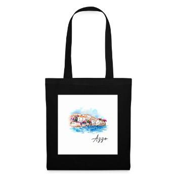 Aquarelle du port côtier d’Azzo - Sac en tissu - noir - Devant