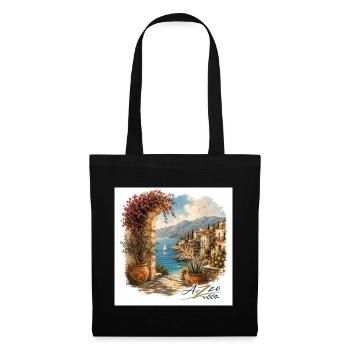 Designer Azzo Arche de Fleurs Magiques Côtières au bord de la mer - Sac en tissu - noir - Devant