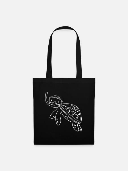 Schildkröte Schnorcheln - Stoffbeutel - Schwarz