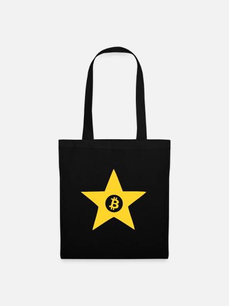 Bitcoin Stern Goldstar - Stoffbeutel - Schwarz