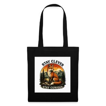 Stay Clever Stay Curious Fox Vintage - Tote Bag - black - Front
