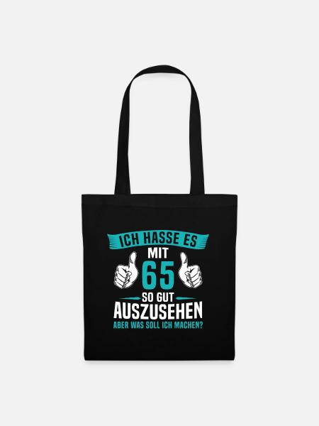 65 Jahre 65. Geburtstag Mann Frau 65 Jahre - Stoffbeutel - Schwarz