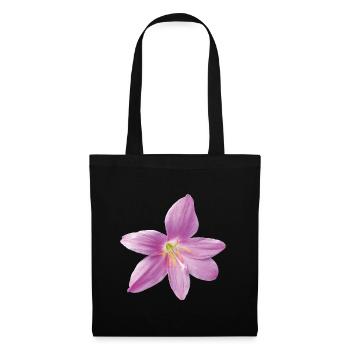 pink_rain_lily_botanical_print_gift_for_her - Sac en tissu - noir - Devant
