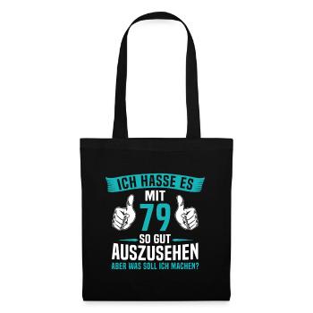 79 Jahre 79. Geburtstag Mann Frau 79 Jahre - Stoffbeutel - Schwarz - Vorne