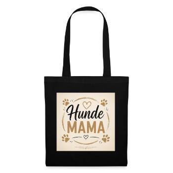 Hunde Mama Herzkreis Design - Stoffbeutel - Schwarz - Vorne