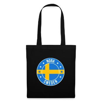 Emblème Nora Suède Cercle de drapeau - Sac en tissu - noir - Devant