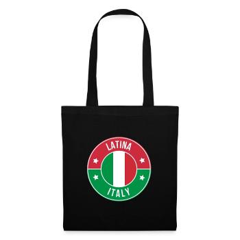 Latina Italy Round Flag Patch - Tote Bag - black - Front