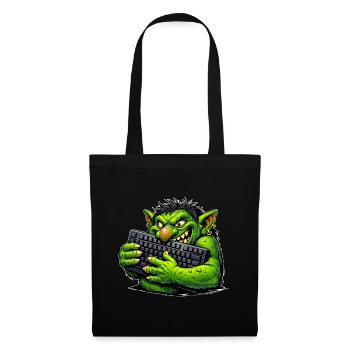 Troll malveillant avec un clavier - Sac en tissu - noir - Devant