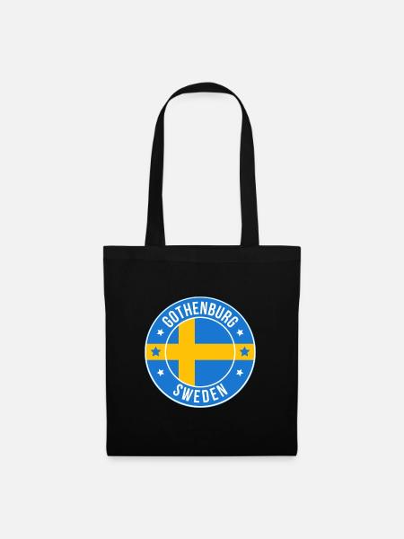 Göteborg Schweden Rundflaggenabzeichen - Stoffbeutel - Schwarz