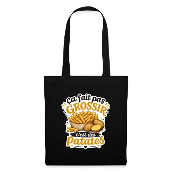 Ça fait pas grossir c'est des patates (Frites) - Sac en tissu - noir - Devant