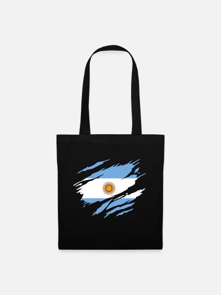 Argentinische Flagge Argentinien - Stoffbeutel - Schwarz