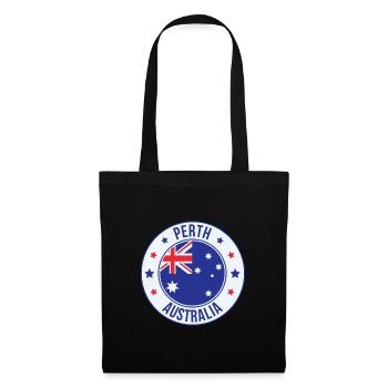 Perth Australia Round Flag Badge - Tote Bag - black - Front