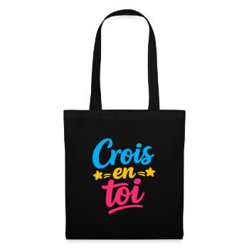 Crois en toi  - Sac en tissu - noir - Devant