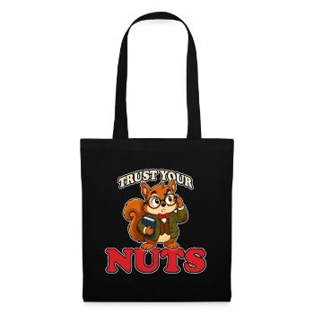 Trust Your Nuts Funny Professor Squirrel Mascot - Tote Bag - black - Front