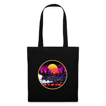 80er Retro Cyberpunk Outrun Sportwagendesign - Stoffbeutel - Schwarz - Vorne
