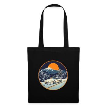 Retro 90er JDM NSX Winter Mt Fuji Pagoda Kunst - Stoffbeutel - Schwarz - Vorne