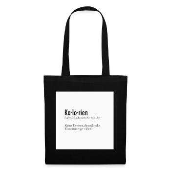 Kalorien Definition Poster – Lustiger Spruch - Stoffbeutel - Schwarz - Vorne