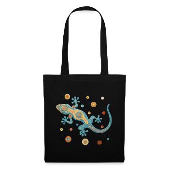 Blue gecko in colorful mosaic style - Tote Bag - black - Front
