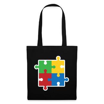 Autism Puzzle Icon - Tote Bag - black - Front