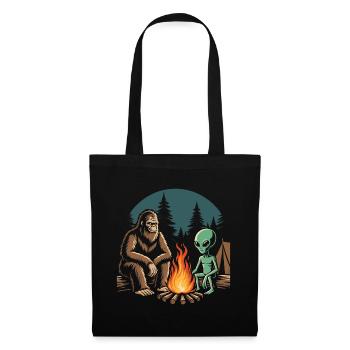 Randonnée - Aventure en plein air - Bigfoot et Alien - Sac en tissu - noir - Devant