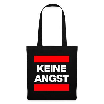 KEINE ANGST NIE WIEDER IST JETZT, WEISS, NO NZS - Stoffbeutel - Schwarz - Vorne
