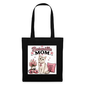 Burmilla Mom: Heart Cat Style - Tote Bag - black - Front