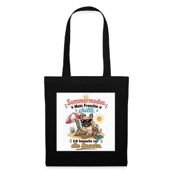 Sommermodus Frenchie Snacks - Stoffbeutel - Schwarz - Vorne