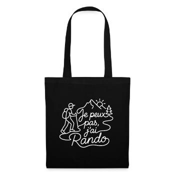 Je peux pas, j'ai Rando - Sac en tissu - noir - Devant
