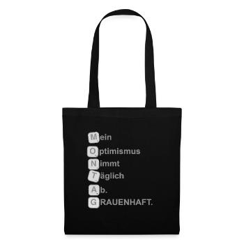 Montagsrätsel - Stoffbeutel - Schwarz - Vorne