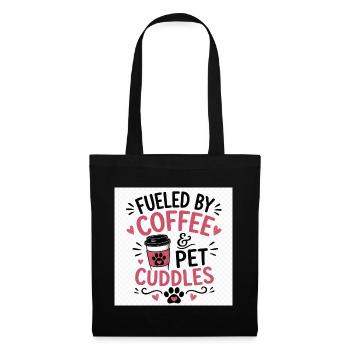 Kaffee, Pfoten und Kuschelzeit - Stoffbeutel - Schwarz - Vorne