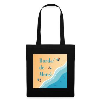 Plage pastel et vagues azur - Sac en tissu - noir - Devant