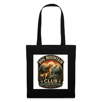 Dog Mountain Club – Vintage Outdoor T-Shirt für Hu - Stoffbeutel - Schwarz - Vorne