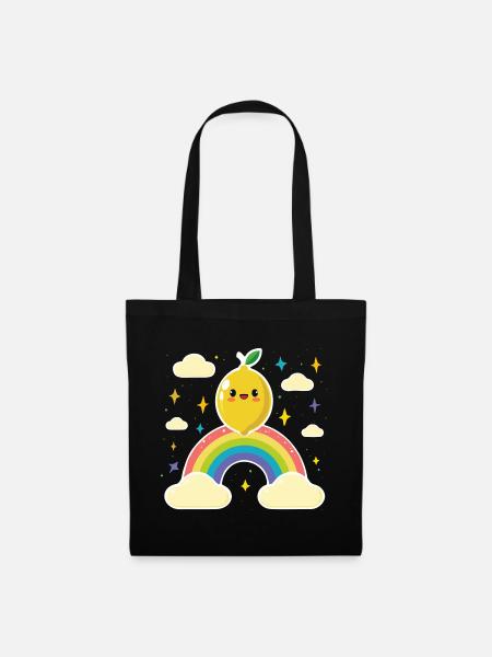 Kawaii Lemon Rainbow - Tote Bag - black