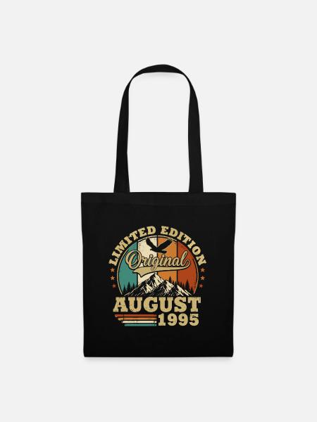 Regalo di compleanno vintage originale di agosto 1995 - Borsa di stoffa - nero