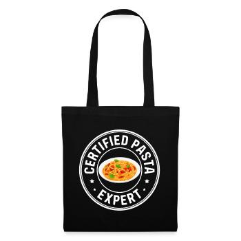 Pasta Experte Spaghetti Nudeln Geschenk - Stoffbeutel - Schwarz - Vorne