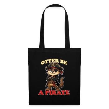 Loutre Être un pirate Mascotte drôle de Barbe de Lurtre Pirate - Sac en tissu - noir - Devant